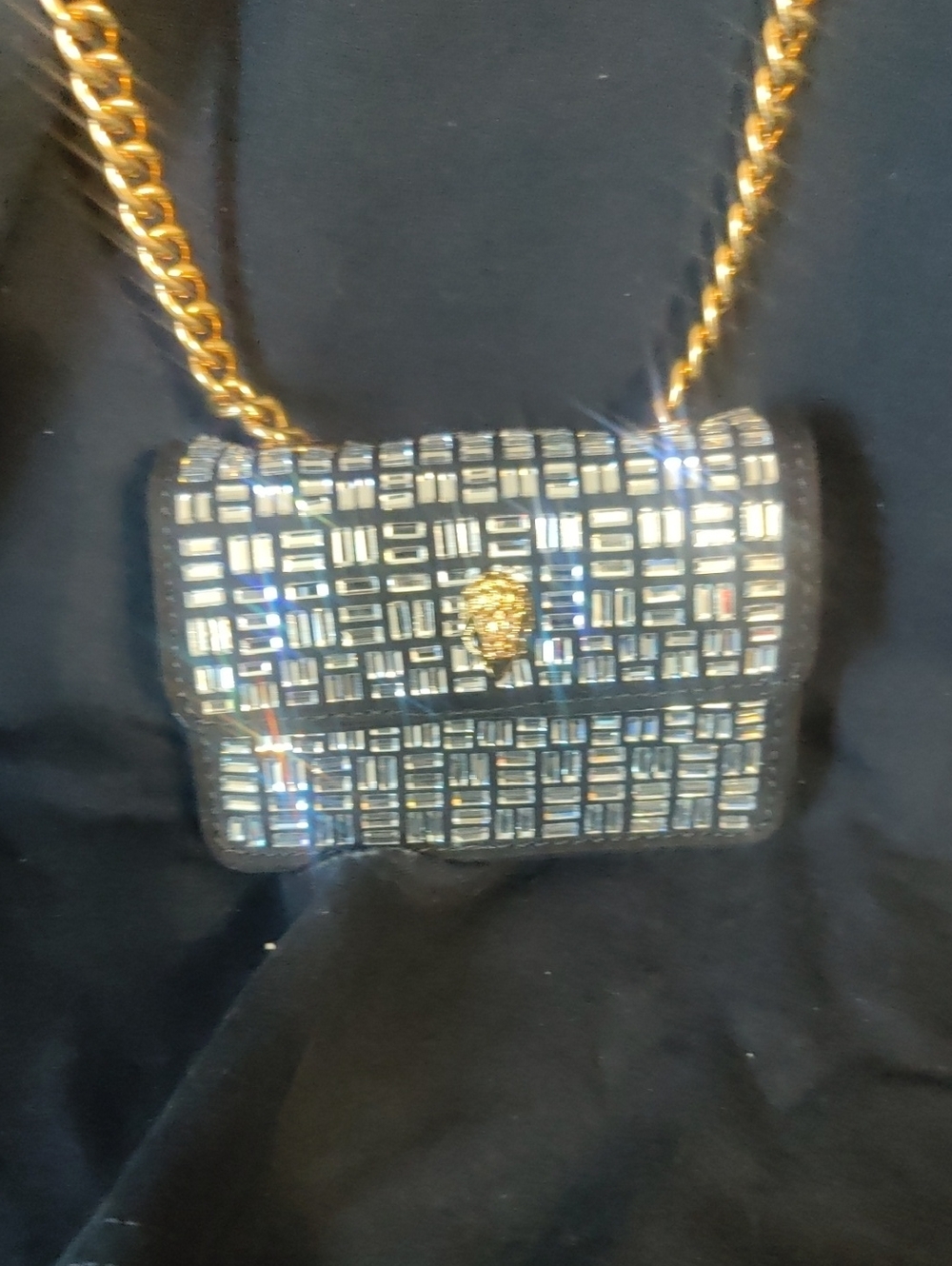 Kurt Geiger London Black Sequin Micro Mini Crossbody  Glam Iconic & Eye‑Catching